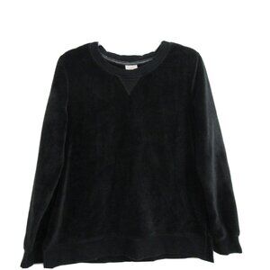 Wondershop Girls Large Black Fuzzy Fleece Sweatshirt Top Loungewear Long Sleeves